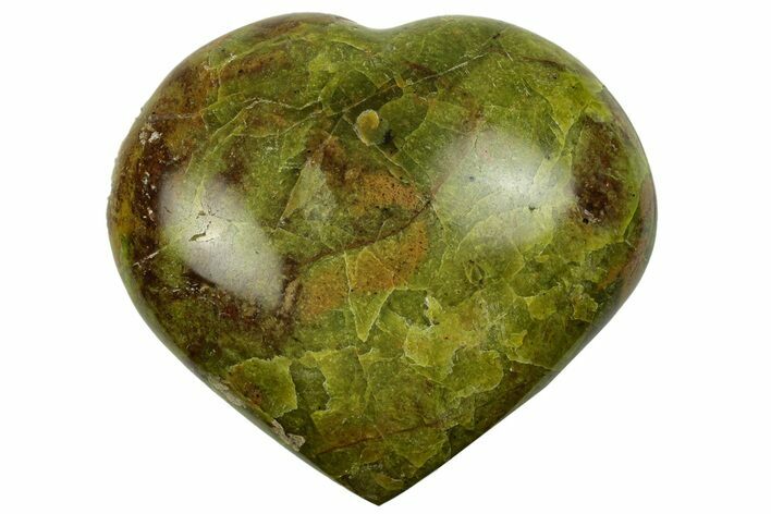 Polished Green Pistachio Opal Heart - Madagascar #249548